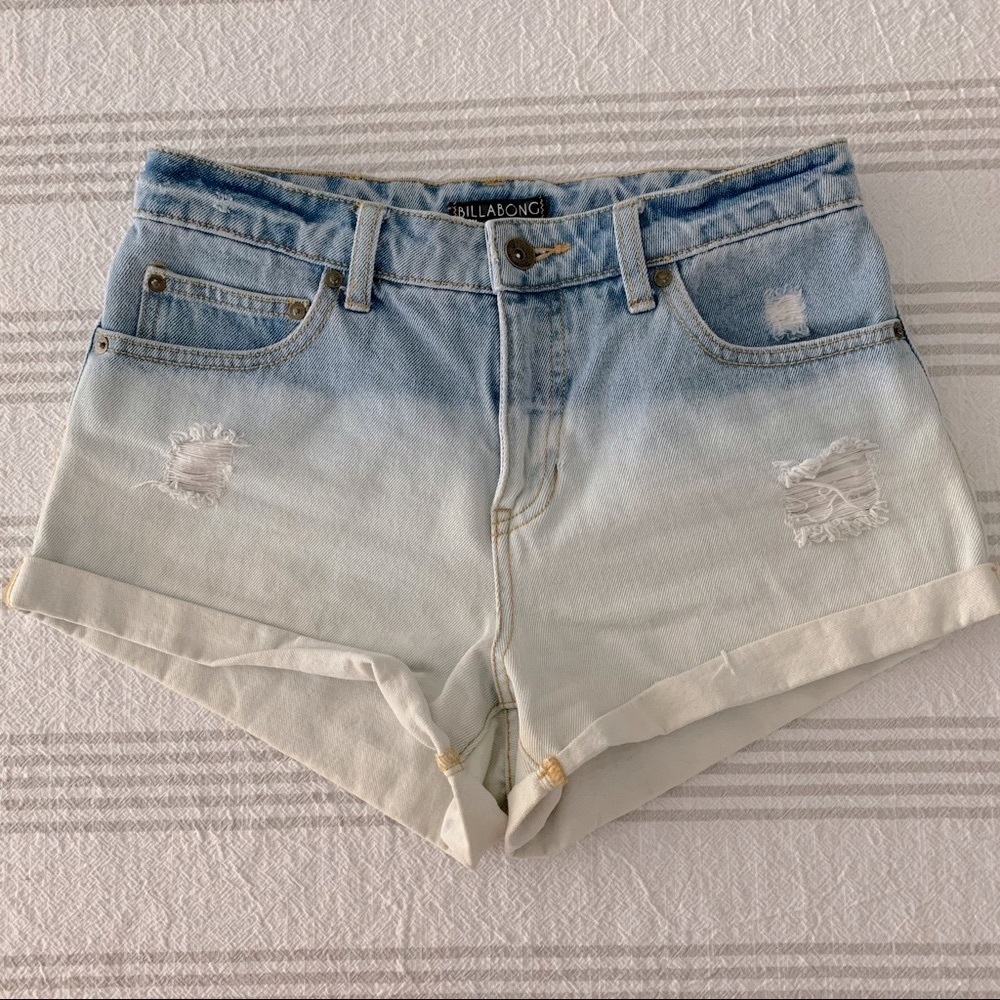 Billabong high rise denim ombré shorts